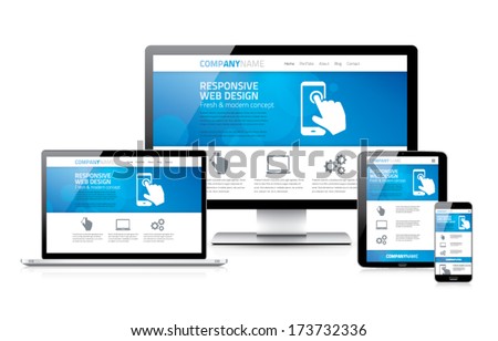 Scalable and flexible responsive web design concept vector EPS10 Royalty-Free Stock Photo #173732336