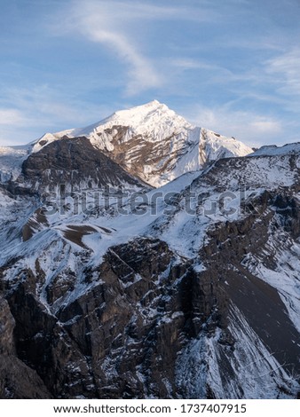 A vertical shot of Annapurna Himalayas, Nepal