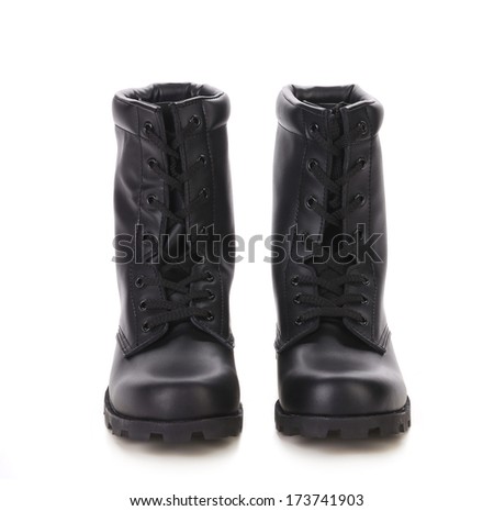 Black man's boots. isolated on a white background
