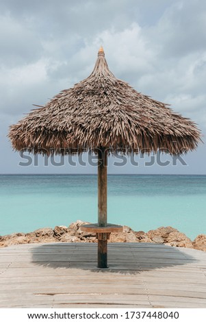 Beautiful image from a Palapa infront of a resort near Divi Beach, Aruba.
