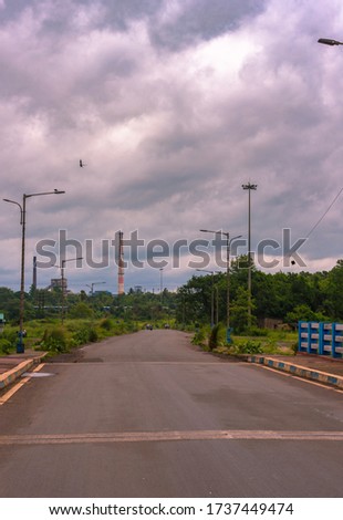 Indian State Highway with Moody sky.