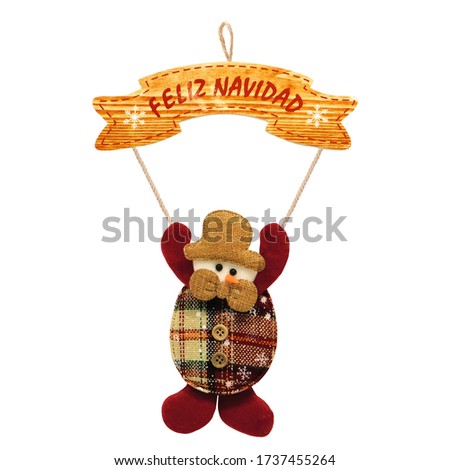 snowman merry christmas hanging ornament, home decoration, made of cloth