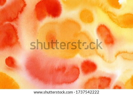Abstract orange and red  watercolor background. Watercolor background. Abstract background. Hand drawn. Texture background. 