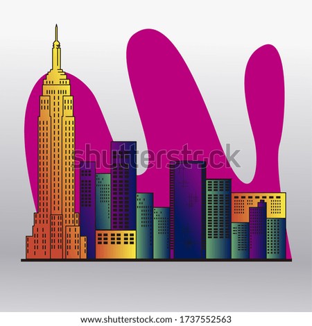 City skyline of New York - Vector illustration
