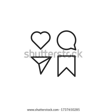 Instagram Like, comment, share and save icons Royalty-Free Stock Photo #1737650285
