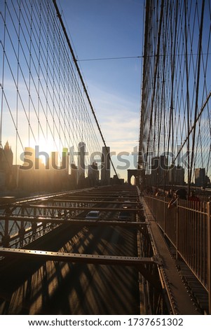 Perfect view on the Brooklyn bridge in New York City