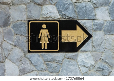 Toilet sign on wall