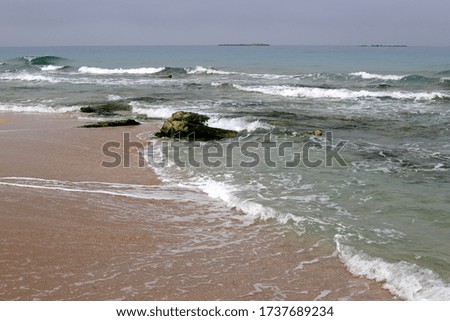 sandy beach by the Mediterranean