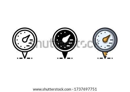 Food thermometer icon. With outline, glyph, and filled outline style