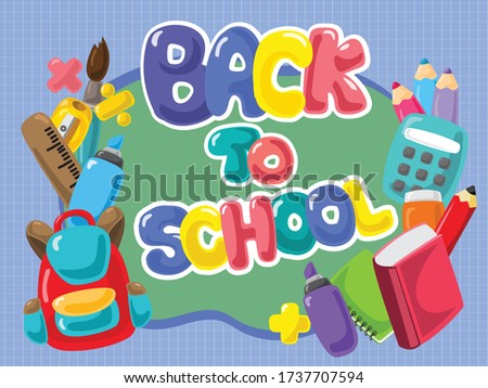back to school education icon objects background banner illustration vector design