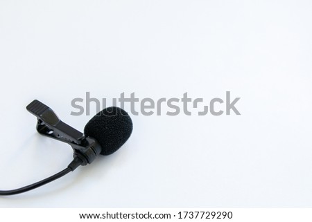lapel microphone on white background