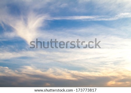 beautiful sky with clouds at sunset