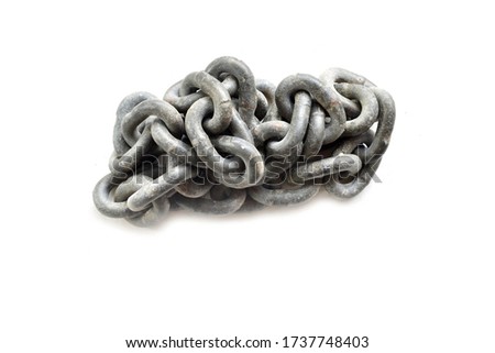 
The old chain is rusty, separate on a white background. Clipping path