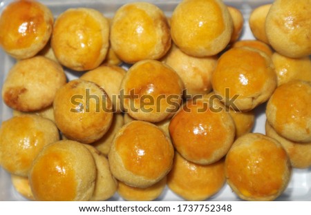 close up picture of nastar cake. Indonesian pineapple tarts or Nastar are served to celebrate Eid or Eid.