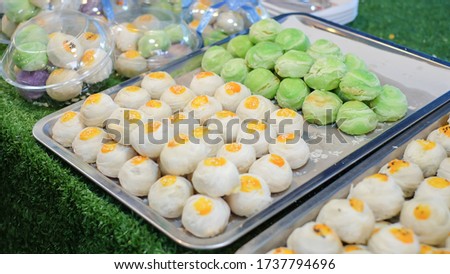 Chinese pastry, Chinese Spring Rolls in tray for sale in Thailand street foods  