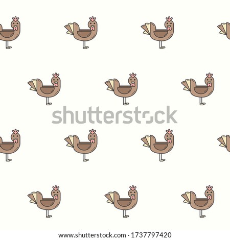 Wrapping paper - Seamless pattern of symbols chicken for vector graphic design
