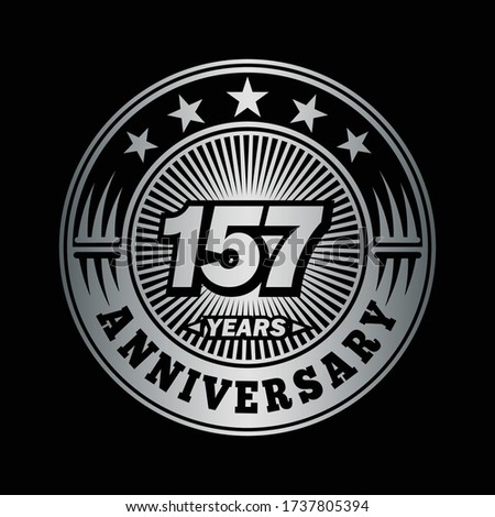 157 years anniversary. Anniversary logo design. Vector and illustration.