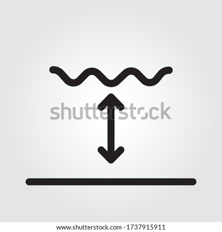 Water depth line outline icon. Eps10 vector illustration. Royalty-Free Stock Photo #1737915911