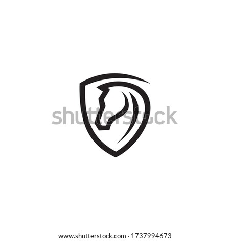horse logo on shield vector