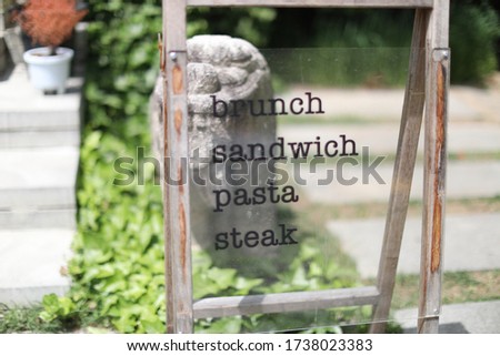 brunch sandwich pasta strak sign standing board