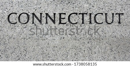 Connecticut State Sign on Stone