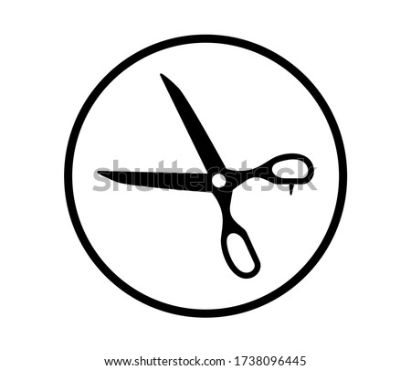 scissor icon vector isolated with line circle.