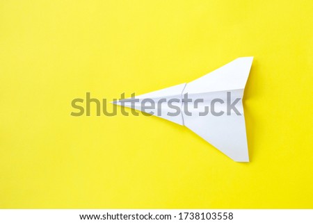 assembly procedure of a paper white airplane. Origami. Creation.