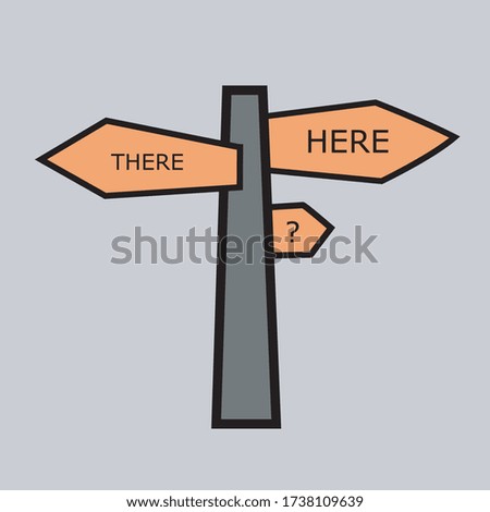 Vector illustration of three-way arrow