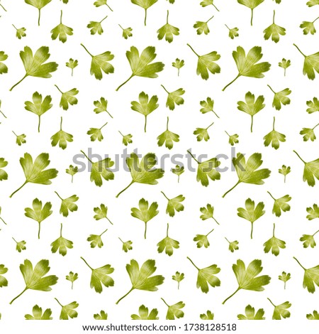 green leaves seamless pattern on white background