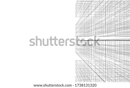 Architectural 3d drawing. Geometric background 