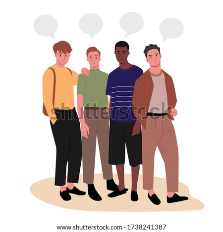 Group of young people vector illustration flat design.