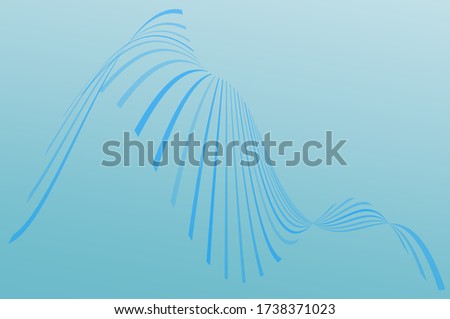 Blue dynamic background with twisted wavy lines for banners, Wallpapers, business cards, and screensavers. Horizontal layout..  Vector illustration. 