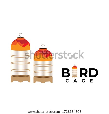 logo design with bird cage icon for pet shop or any business
