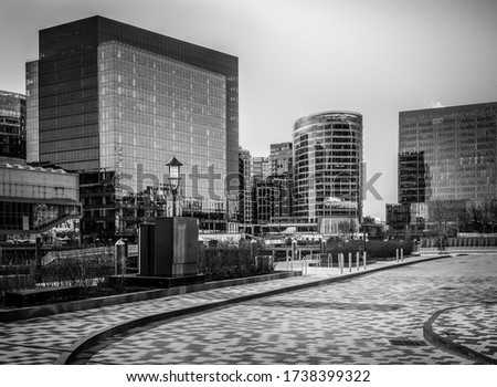 South Boston Financial District Black and White Photo