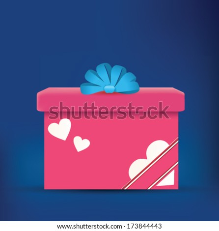Valentine`s Day gift box - vector illustration.