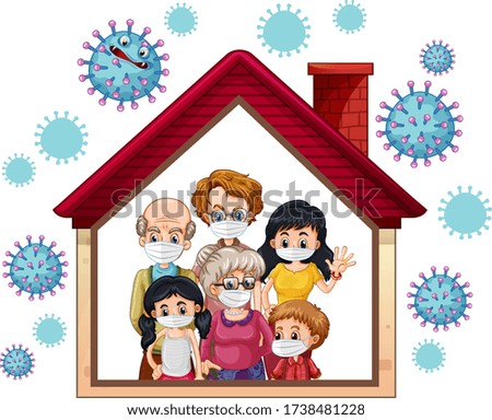 Stay home to prevent coronavirus illustration