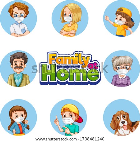 Set of family member character illustration