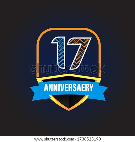 17 Years Anniversary Celebration Vector Template Design Illustration