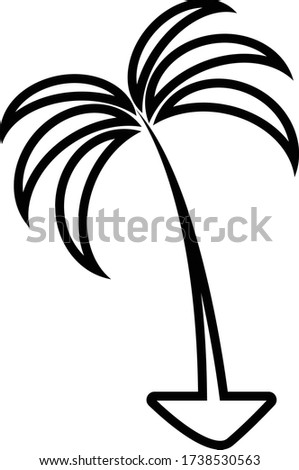Single palm tree, vector illustration