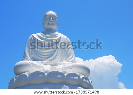 White big buddha statue of Long Son Pagoda or Chua Long Son Buddhist Temple in Nha Trang, Vietnam Royalty-Free Stock Photo #1738571498