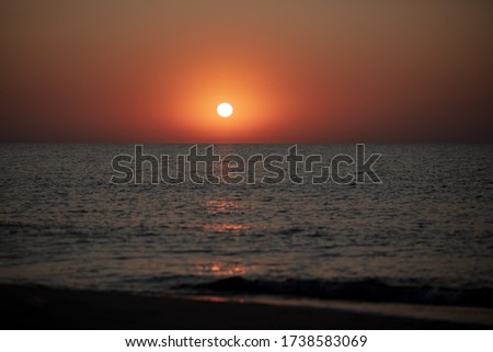 Beautiful sunset on the sea. Evening sea background.