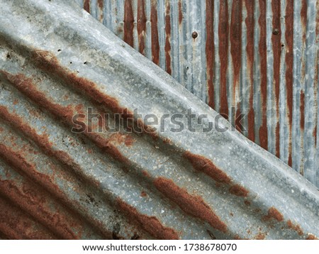 Rust on the zinc roof surface