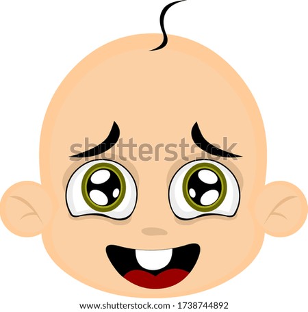 Vector illustration of the face of a cute baby cartoon