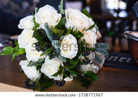 natural roses flower bouquet close up