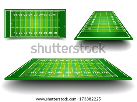 detailed illustration of an American Football fields with different perspective, eps10 vector