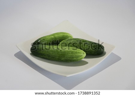 cucumber isolated in white plate and background