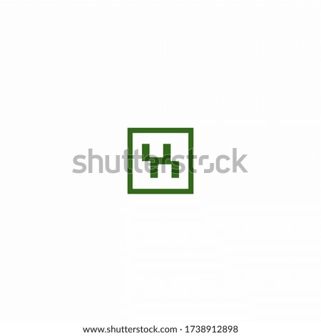 Initial letter H In the box Cut Off Vector Logo
