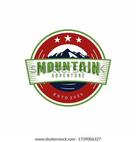 Vintage mountain badge design. Mountain label. vector illustration