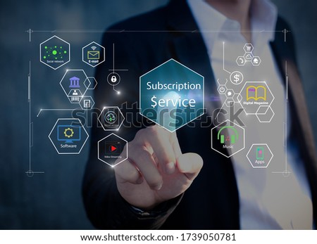 Subscription service business model concepts. Royalty-Free Stock Photo #1739050781