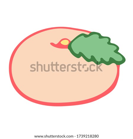 Hand drawn Japanese desserts, sweets, wagashi. Vector color illustration on a white background.